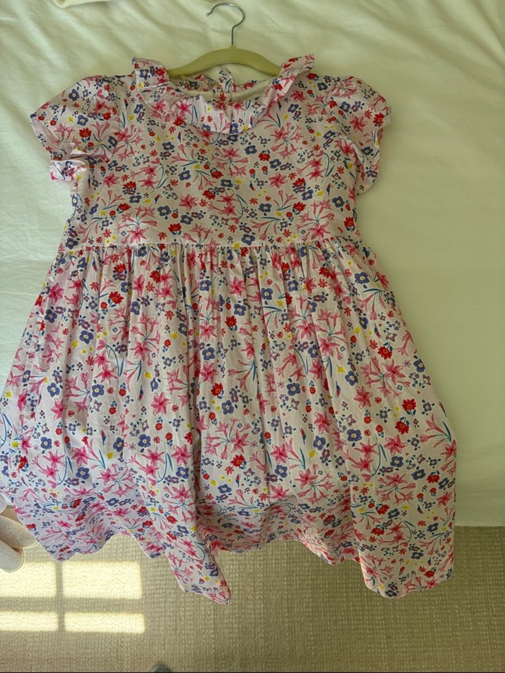 Rachel Riley Pink Floral Ruffle-Collar Dress - Picture 2 of 6